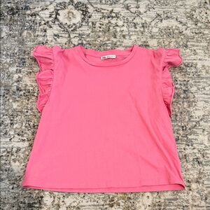 Zara Pink Ruffle Tank Top